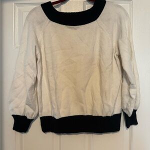 Women's Black and White Sweater